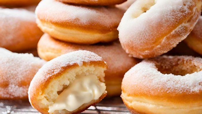 Vanilla Cream Filled Doughnuts