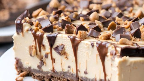 No-Bake Snickers Cheesecake